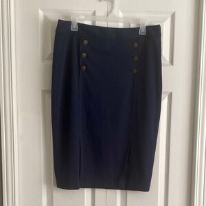 The Limited Size 12 Sailor Pencil Skirt in Navy